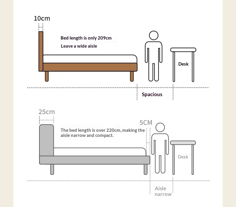 Cherry Solid Wood Fabric Soft Backrest Bed Modern Minimalist