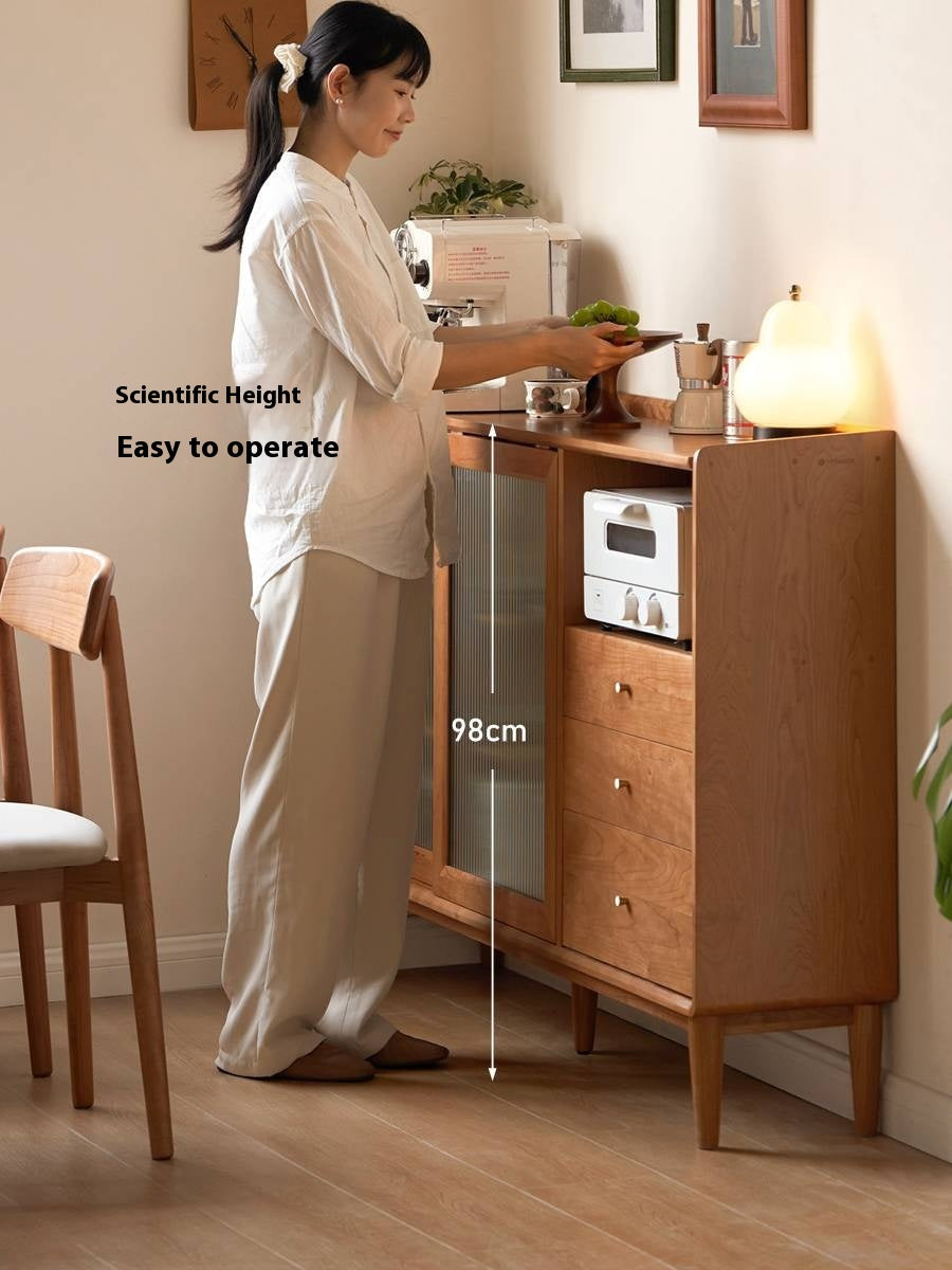 Cherry Solid Wood Ancient Style Ultra Thin Side Cabinet