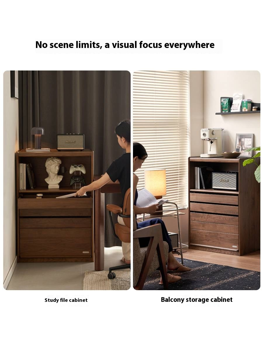 Black Walnut Solid Wood Side Cabinet.