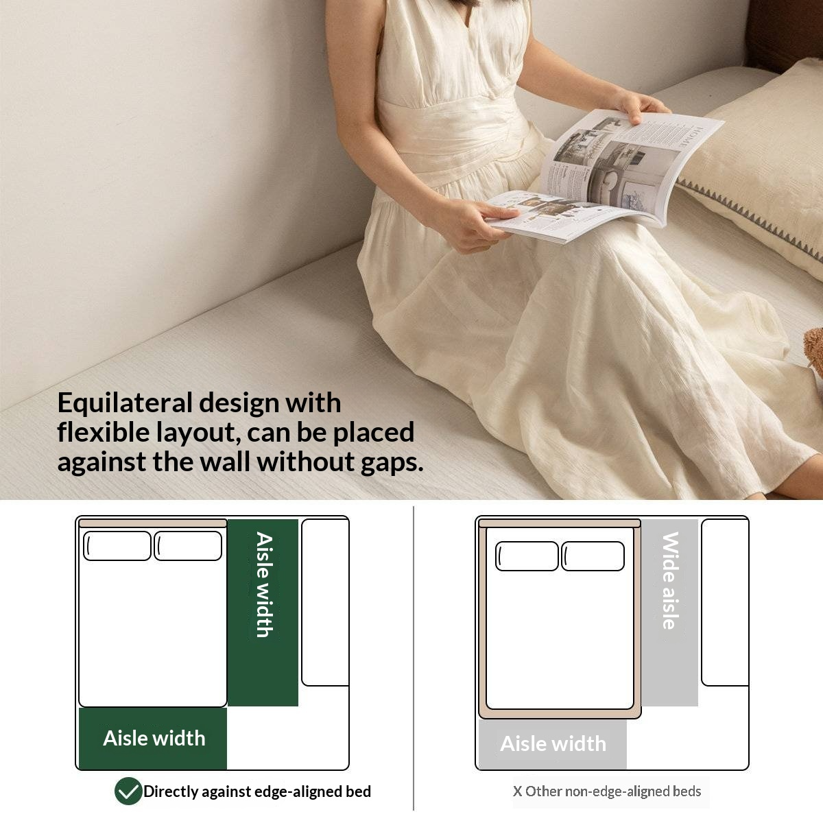 Oak Solid Wood Box Bed — Modern Minimalist Design