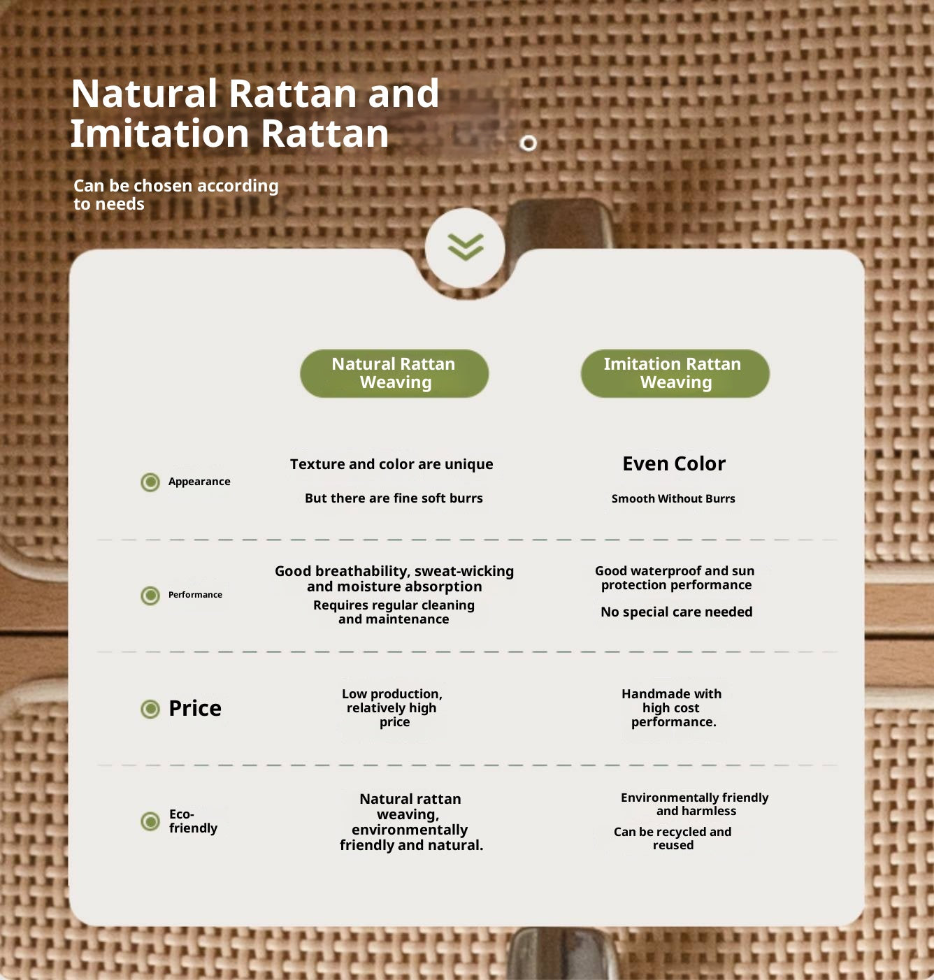 Beech Solid Wood Rattan Log Style Nightstand