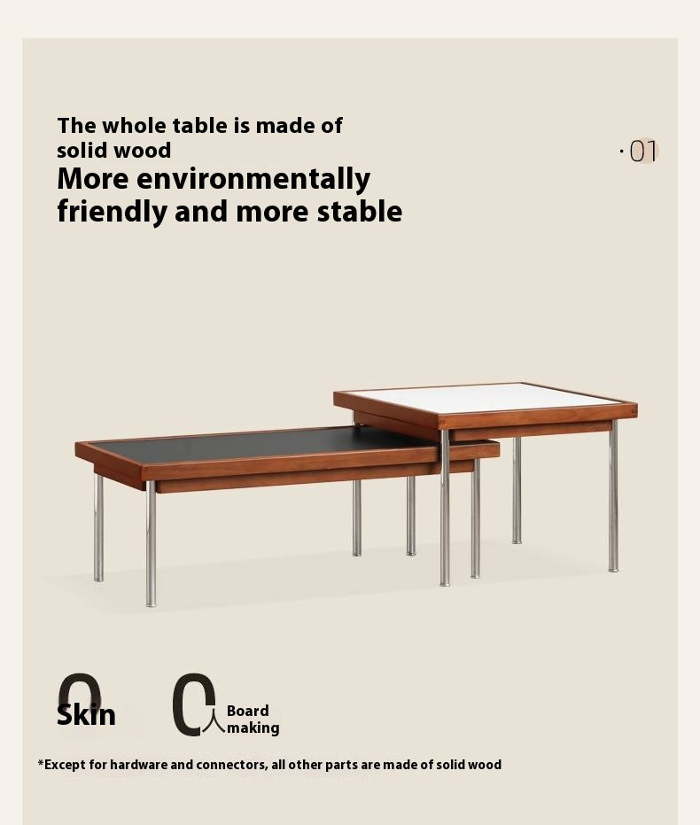 Poplar Solid Wood Ancient Square Coffee Table