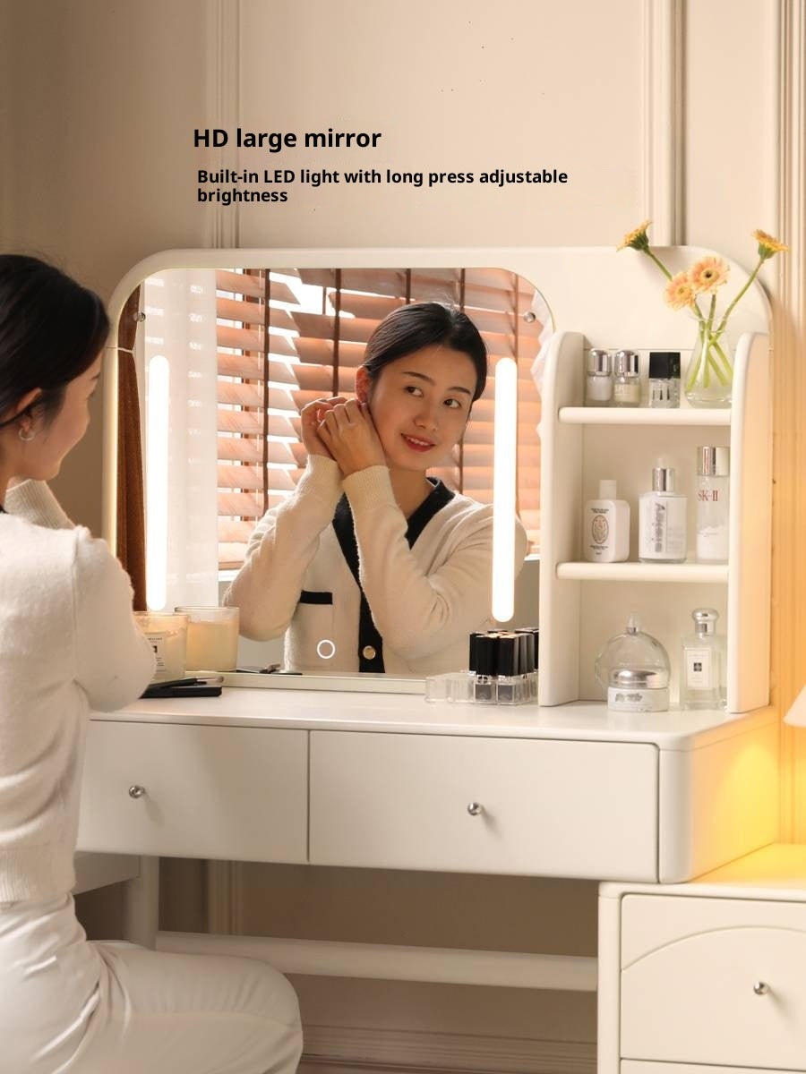 Solid Rubberwood Telescopic Multifunctional Vanity Table