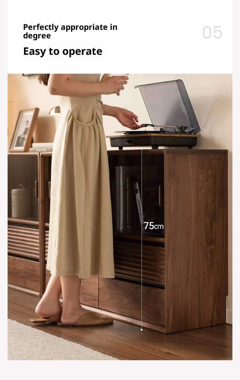 Black Walnut Solid Wood Italian Light Luxury Bookcase