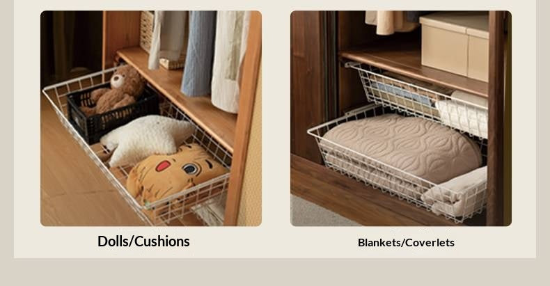 Black Walnut Solid Wood Italian Light Luxury Wardrobe