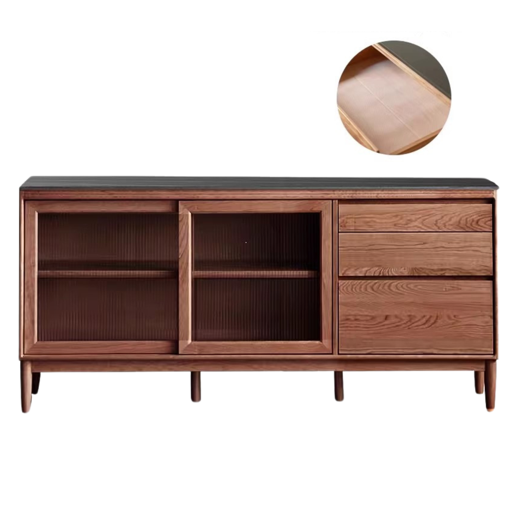 Oak, Ash Solid Wood Large Capacity Storage Sideboard