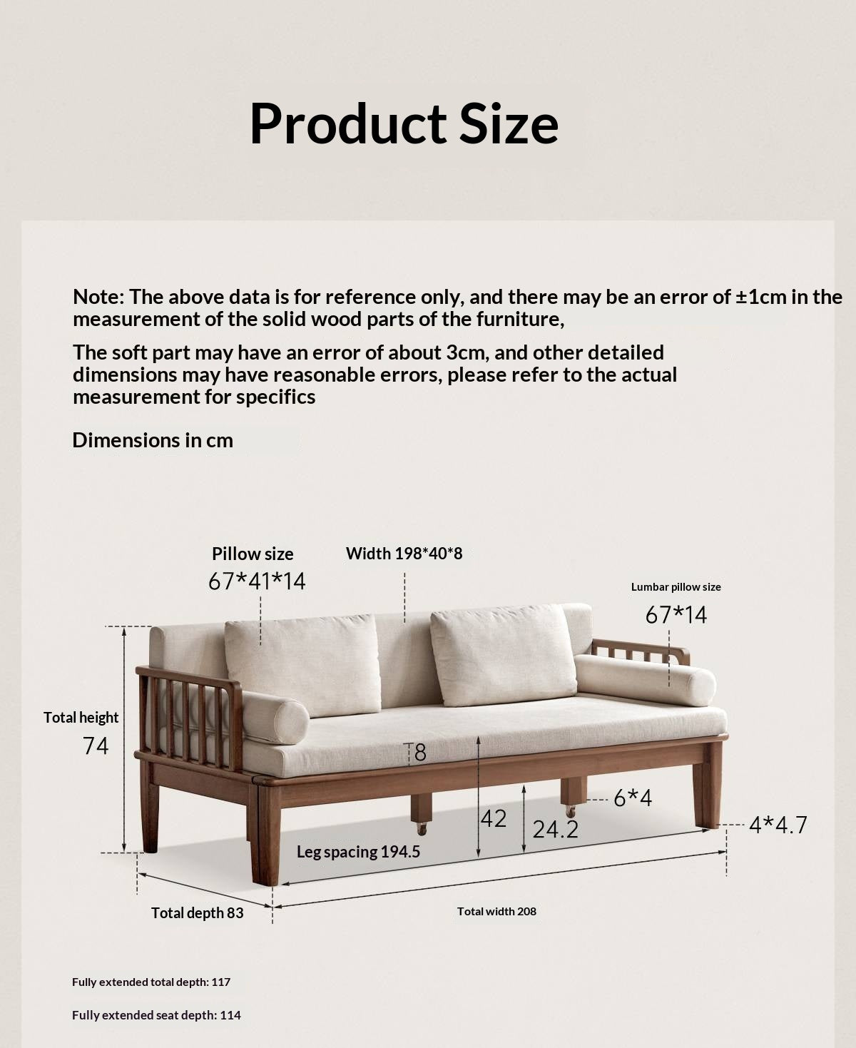 Black Walnut, Ash Solid Wood Daybed Sleeper Sofa with Slatted Wood Back and Arms