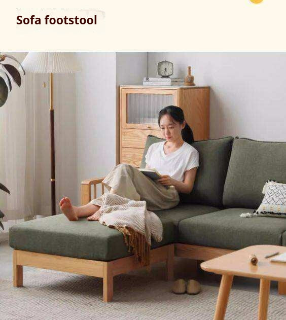 Oak, Ash, Cherry, Black Walnut Solid Wood Casual Footstool with Modern Minimalist Style