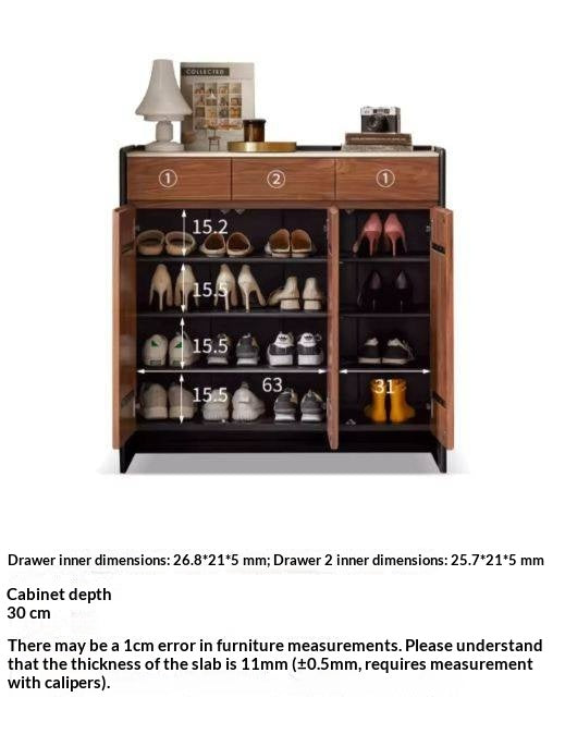 Black Walnut Solid Wood Shoe Porch Cabinet
