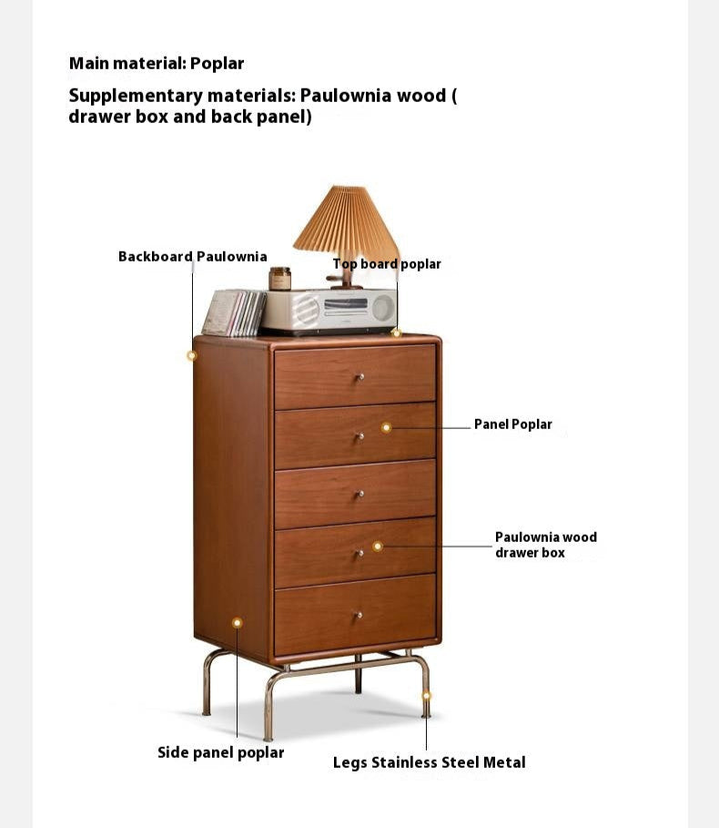 Poplar Solid Wood Ancient Style Wall Drawer Cabinet