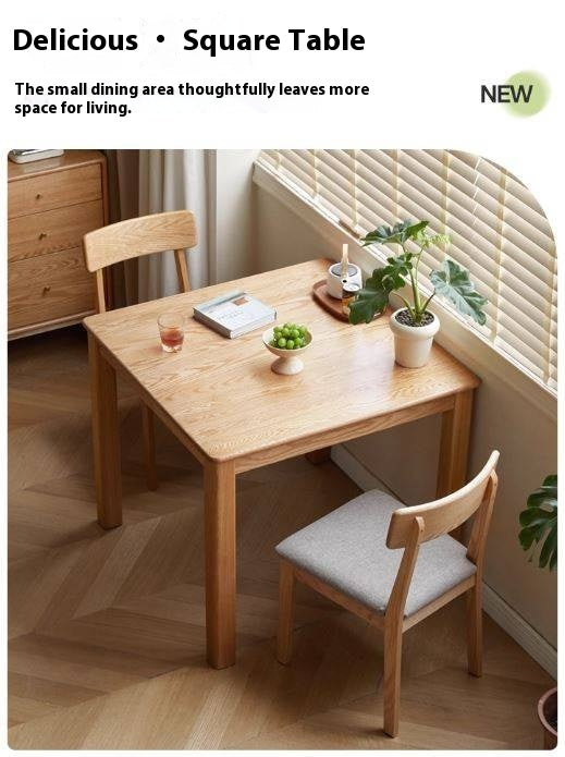 Solid Rubberwood, Oak Solid Wood Square Dining Table