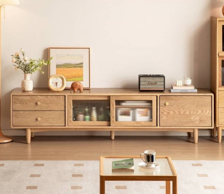 Ash Solid Wood Modern TV Cabinet