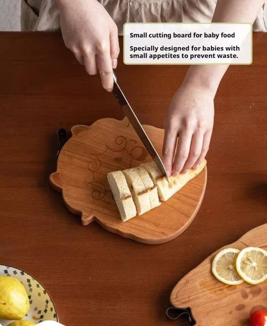 Cherry Solid Wood Pet-Shaped Cutting Board and Baby Food Plate
