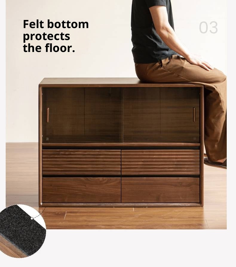 Black Walnut Solid Wood Italian Light Luxury Bookcase