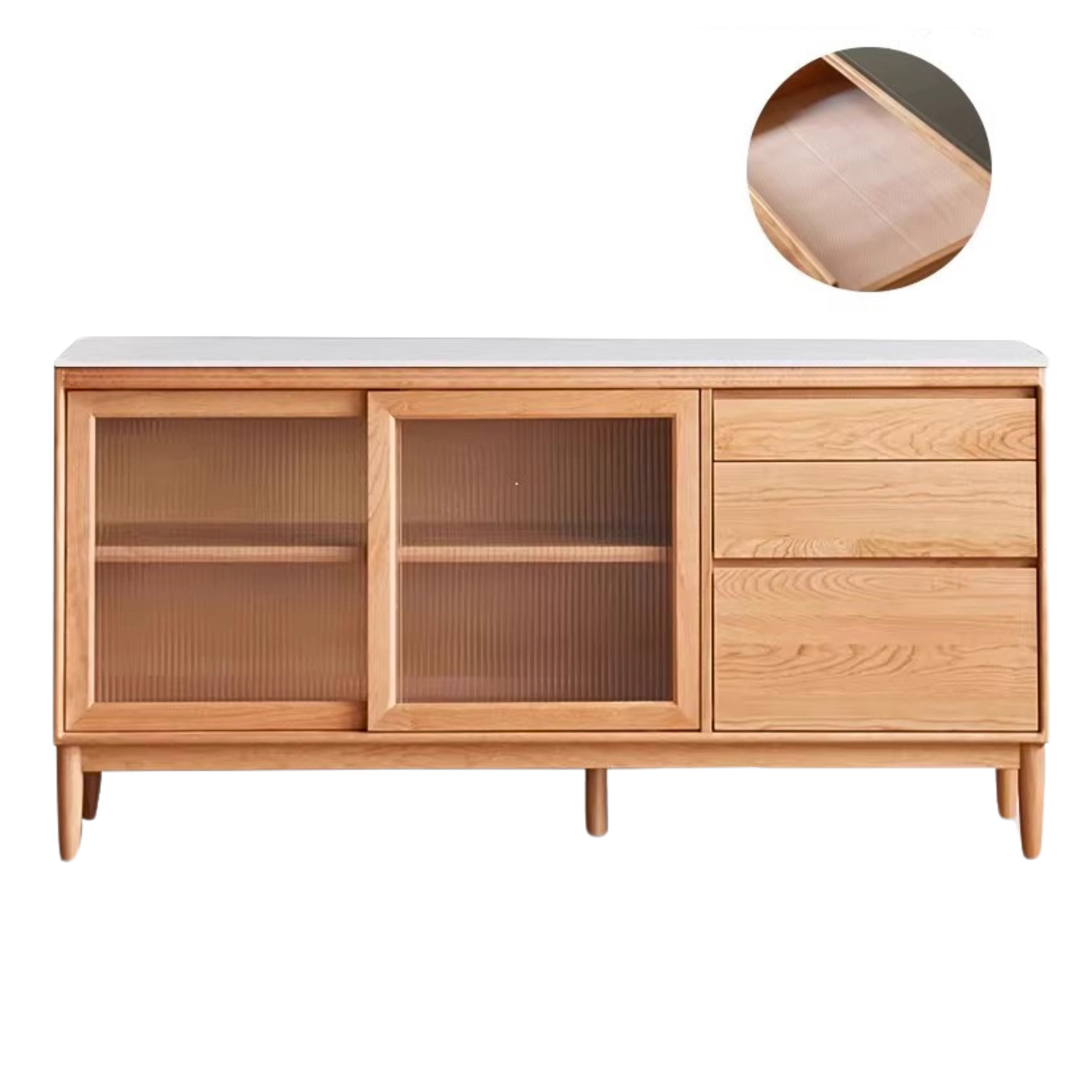 Oak, Ash Solid Wood Large Capacity Storage Sideboard