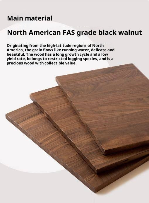 Black Walnut Solid Wood Italian Light Luxury Side Cabinet.