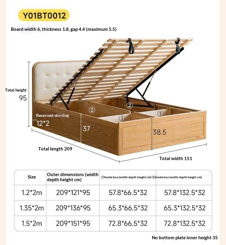 Oak, Rubberwood,Beech Solid Wood Montessori Children's Bed — Soft Upholstered Bed