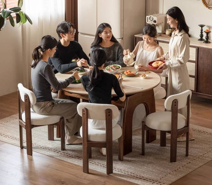 Black Walnut Solid Wood Round Dining Table