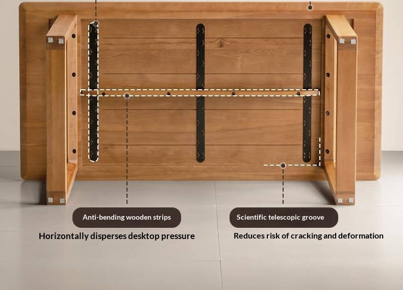 White Oak Solid Wood Antique Rectangular Dining Table