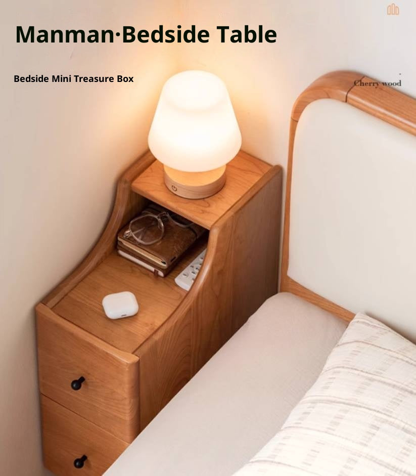 Cherry Solid Wood Modern Nightstand