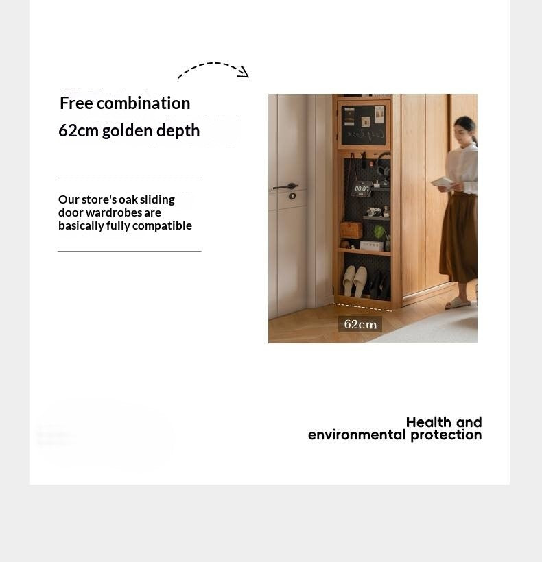 Oak, Cherry Solid Wood Corner Wardrobe