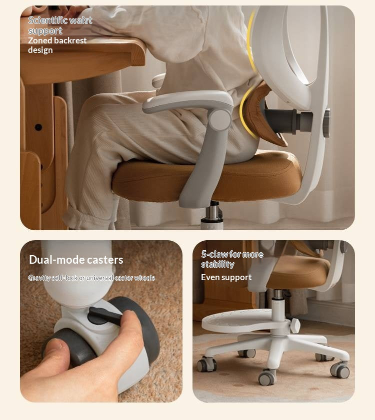 Children's Study Chair with Adjustable Backrest and Adjustable Lift