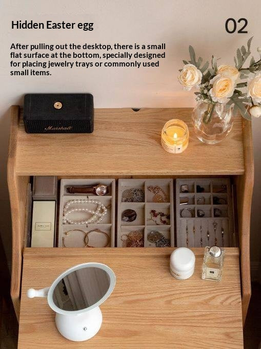 Oak Solid Wood Telescopic Vanity Table