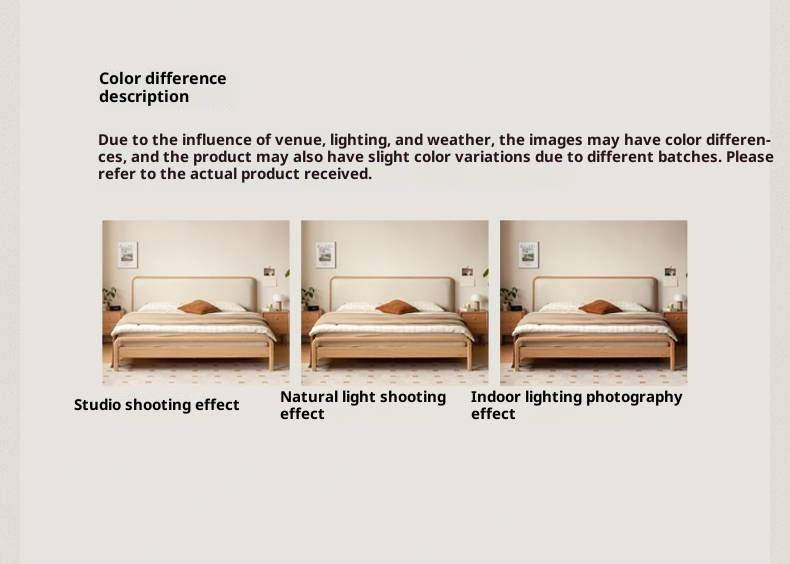 Beech Solid Wood Genuine Leather Soft Headboard Bed