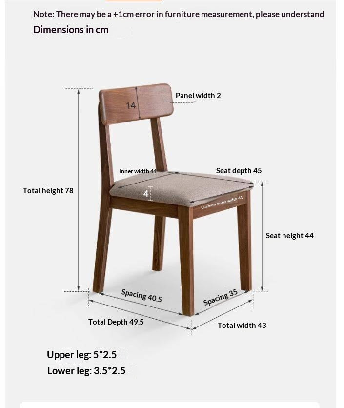 Set 4 pcs Black Walnut, Ash, Oak, Solid Rubberwood Chair