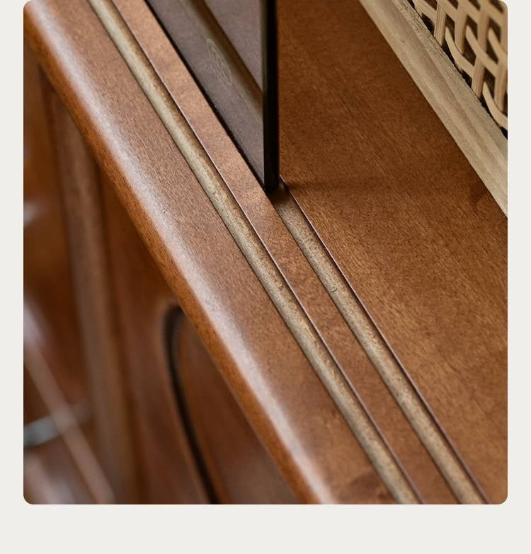 Poplar Solid Wood Middle-Ancient Style Retro Side Cabinet.