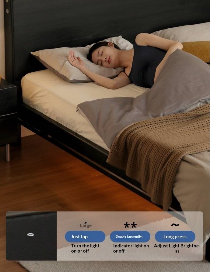 Poplar, Ash Solid Wood Large Board High Headboard Double Household Large Bed