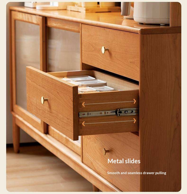 Cherry Solid Wood Sideboard High Cabinet Multi-Functional Buffet