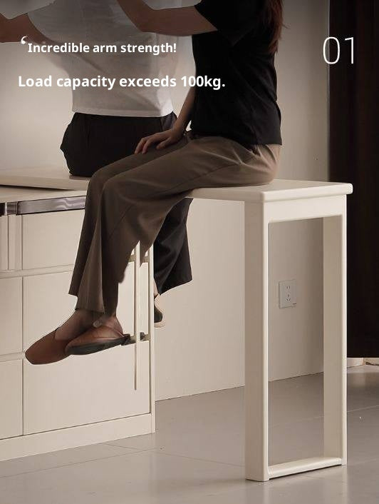 Solid Rubberwood White Cream Vanity Table