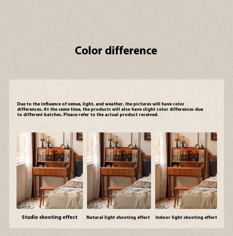 Poplar Solid Wood Multifunctional Vanity Table.