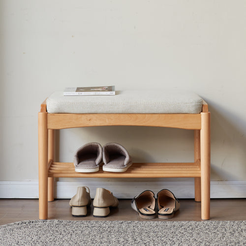 Beech Solid Wood Shoe Storage Bench