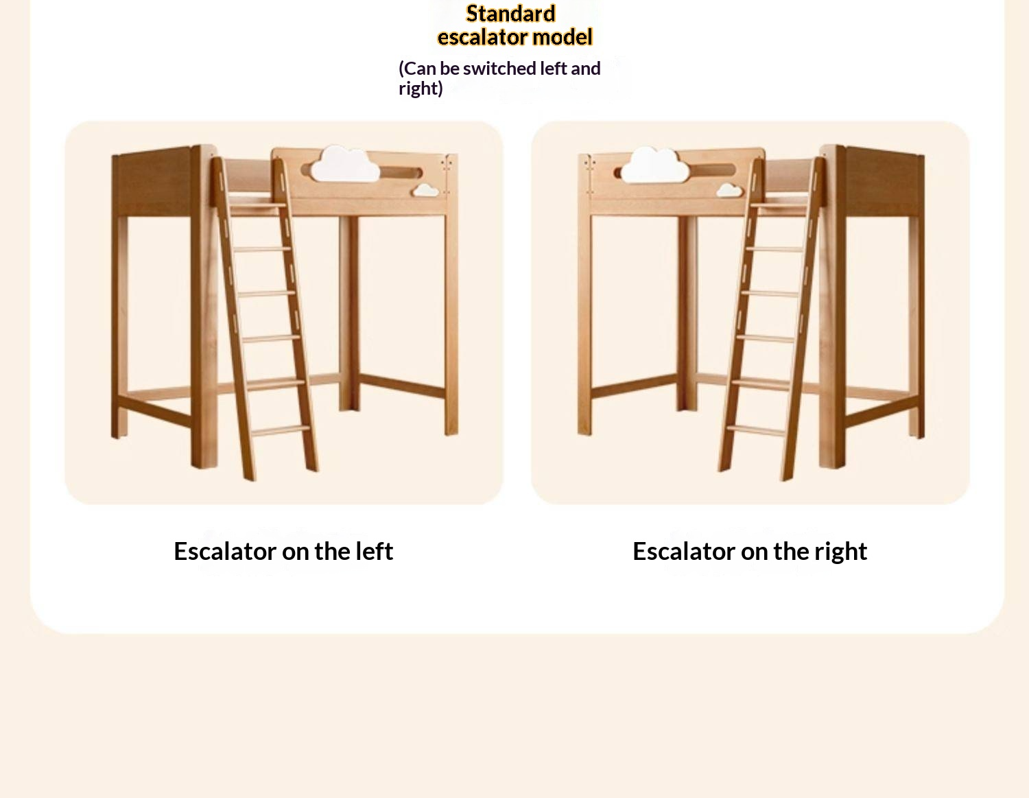 Rubberwood Solid Wood Children's Loft Bed