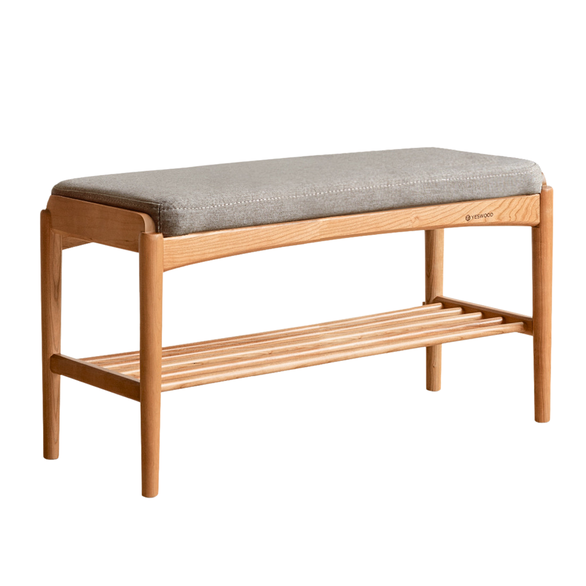Back Walnut, Oak, Beech, Cherry Solid Wood Shoe Storage Bench