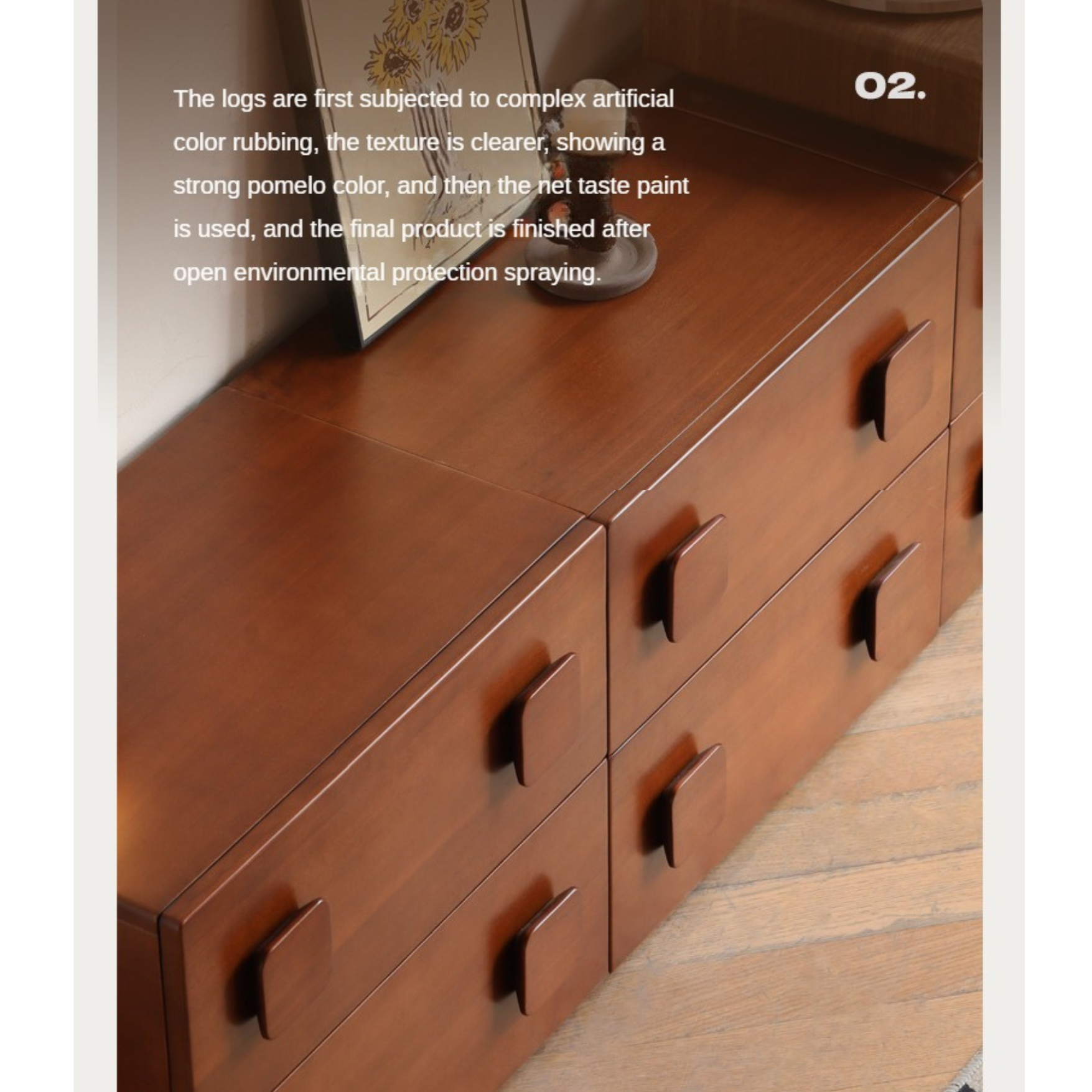 Poplar, Black Walnut, Ash, Cherry, Oak, Birch Solid Wood Retro Module Combination TV Cabinet.