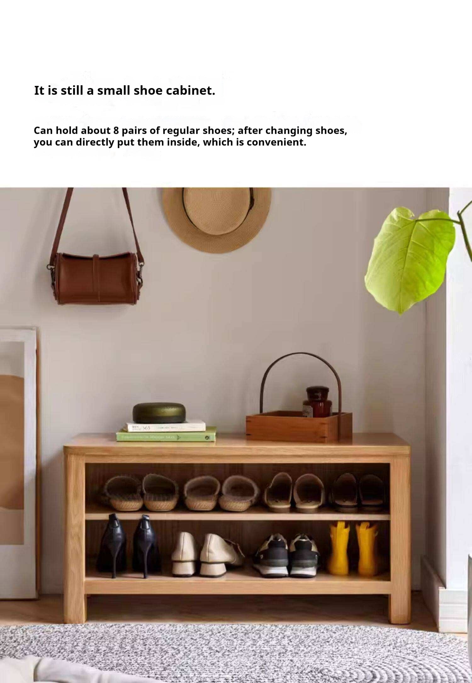 Oak Solid Wood Shoe Storage Bench