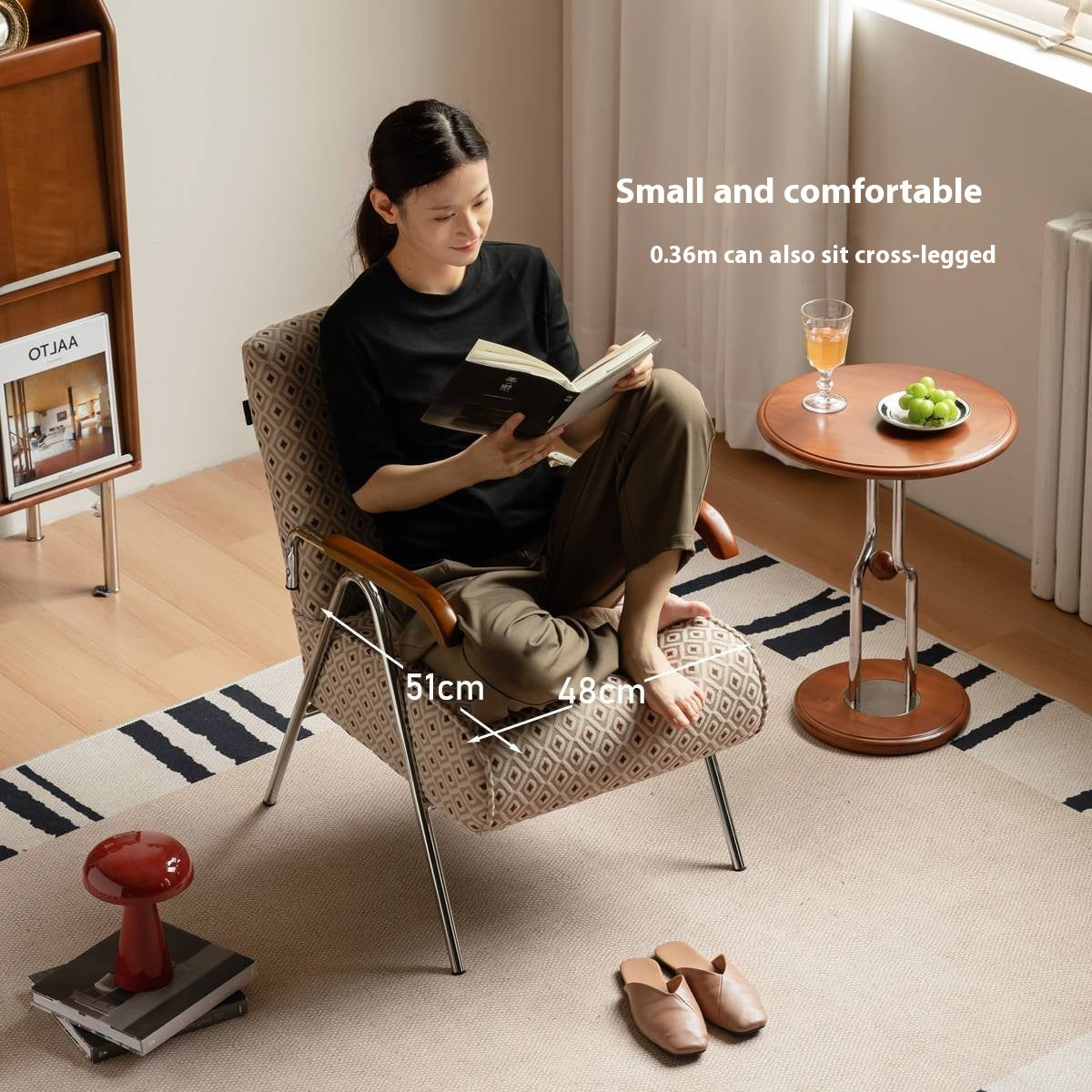 Beech Solid Wood Fabric Sofa Chair