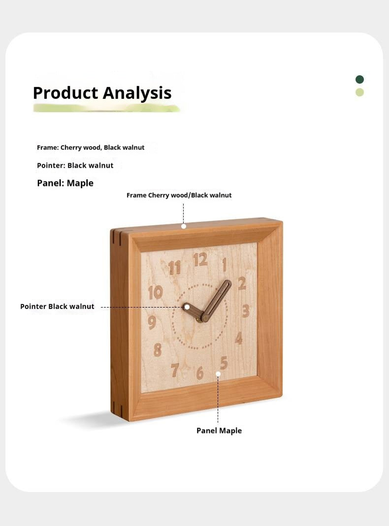 Cherry, Black Walnut Solid Wood Silent Movement Wall Clock