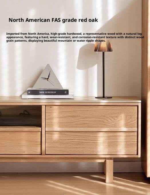 Oak Solid Wood Modern Minimalist TV Cabinet