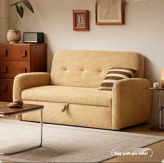 Corduroy Pull-Out Sleeper Loveseat with Storage