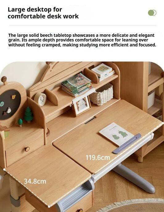 Beech Solid Wood Modern Bookshelf