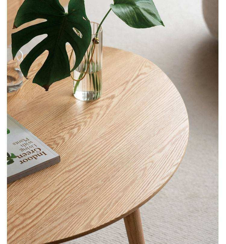 Rubberwood, Oak Solid Wood Walnut Color Side Table