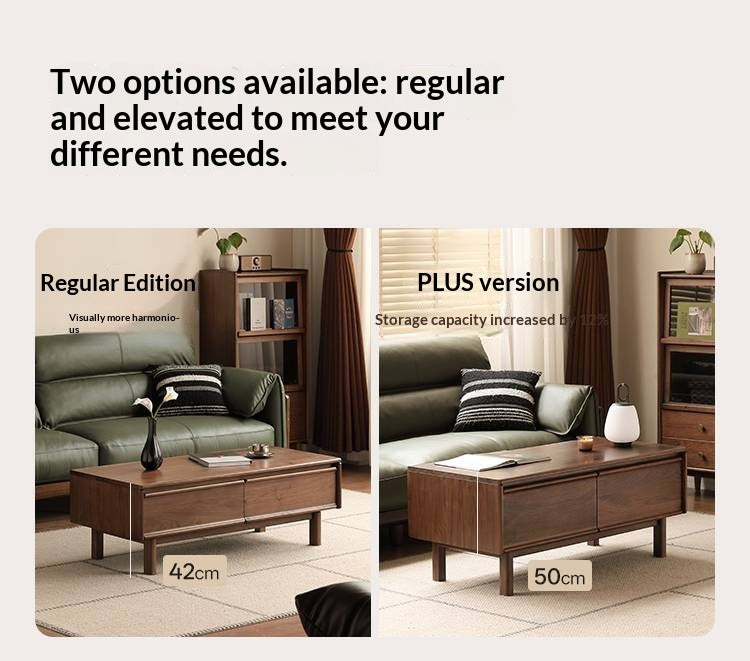 Black Walnut Solid Wood Modern Coffee Table