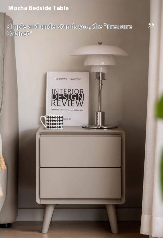 Poplar Solid Wood Modern Nightstand.