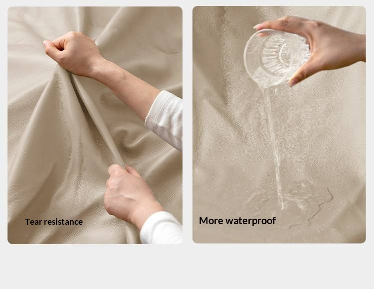 Oak Solid Wood Bed — Modern Minimalist Style with Genuine Leather and Floating Design