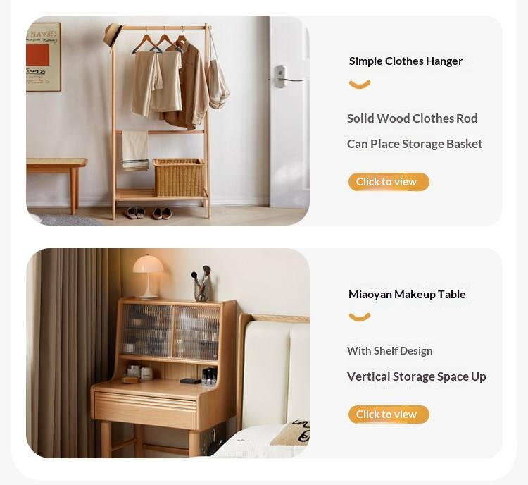 Beech Solid Wood Platform Bed, Headboard-Free Bed, Flush-Edge Floating Bed