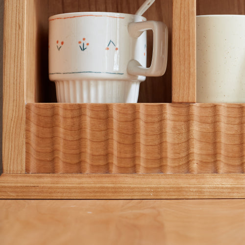 Cherry Solid Wood Kitchen Storage Rack Table Cup Holder